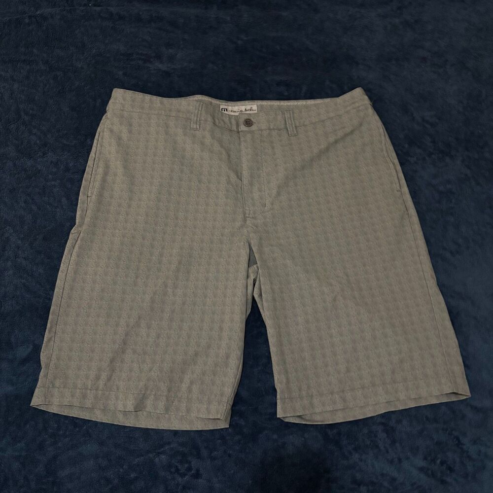 Travis mathew mens golf shorts geometric pattern gray size 38